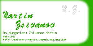 martin zsivanov business card